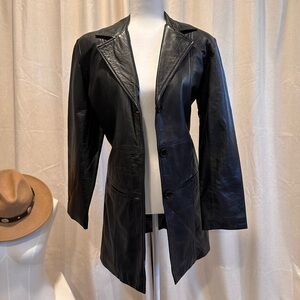 Black leather Blazer| Size: medium